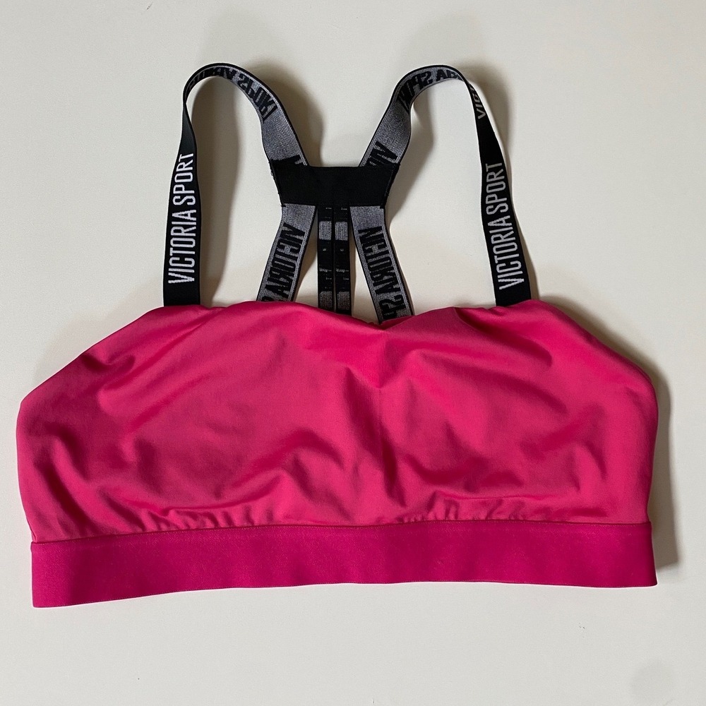 Victoria Sport Womens XL Hot Pink Logo Strap Racerback Sports Bra Active Top